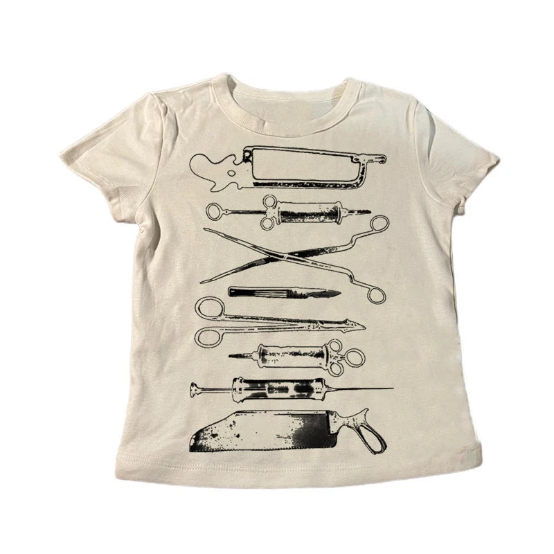 Fairy Grunge Letter Print Cotton T-shirt