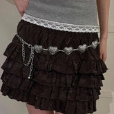 Punk Gothic Silver Heart Waist Chain Belt