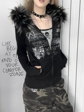 Gothic Fur Patchwork Hoodie
