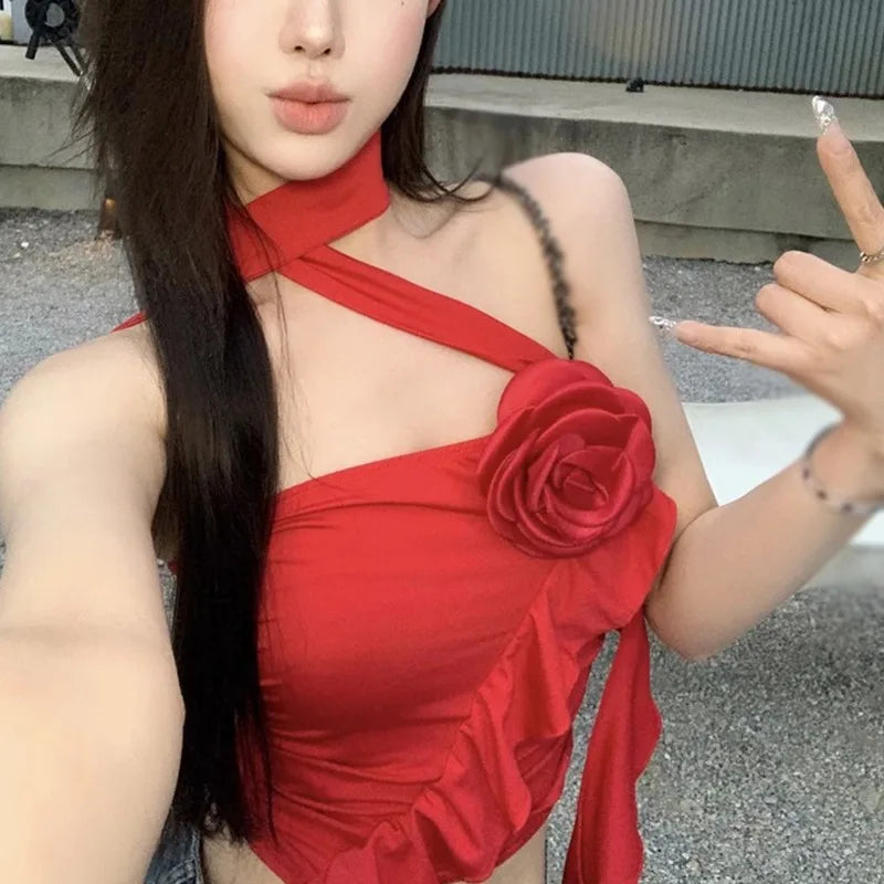 Solid Color Slim Camisole Crop Top