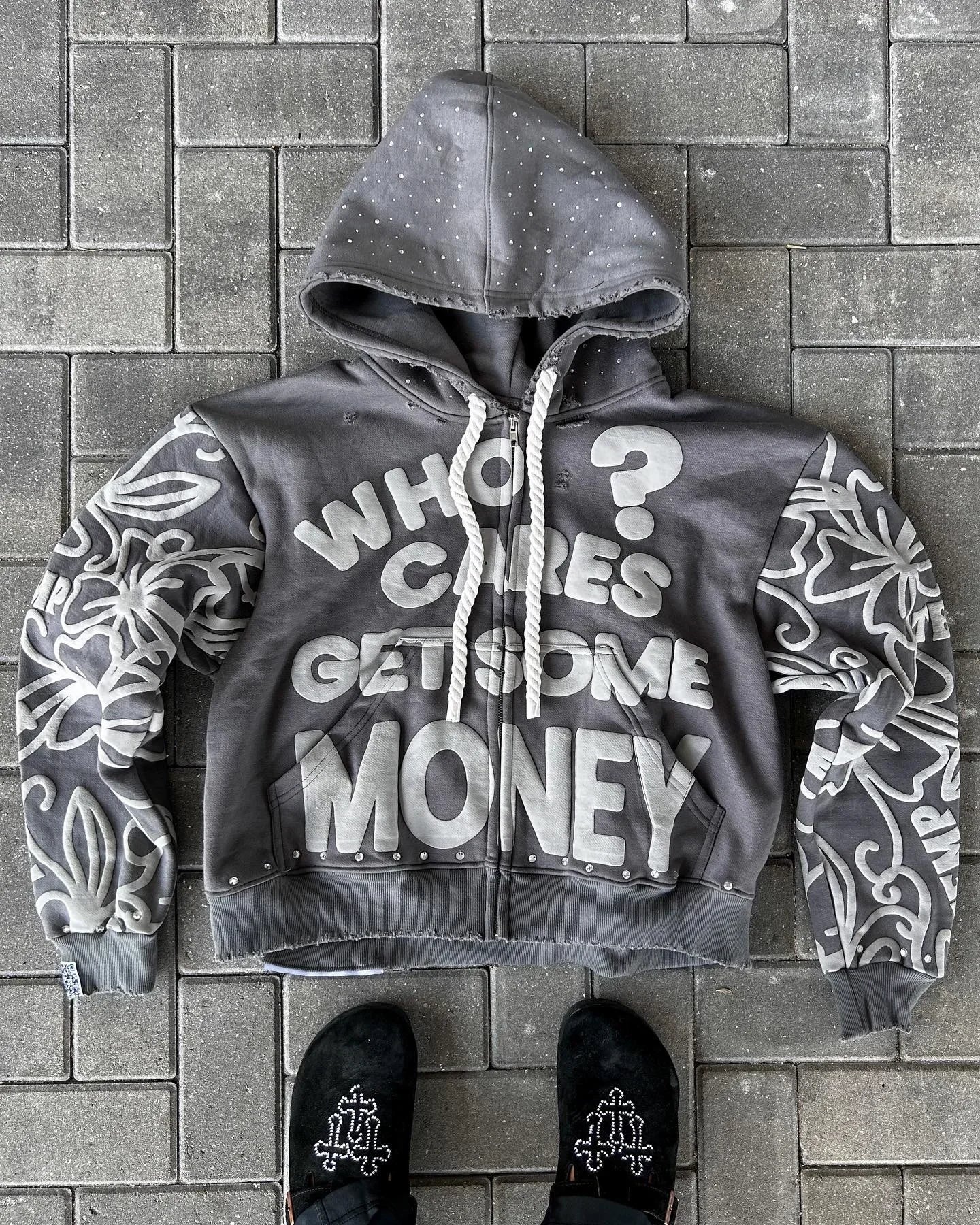 Gothic Star Alphabet Zip Hoodie