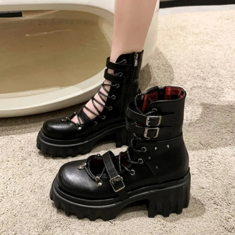PU Leather Gothic Rivet Sandal