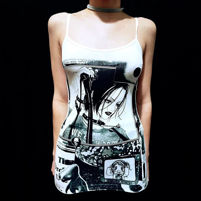 Gothic Sleeveless Vintage Cotton T-shirt