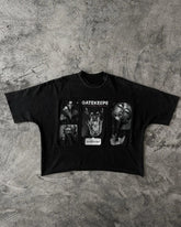 Streetwear Patchwork Retro Figure Graphic T-shirt