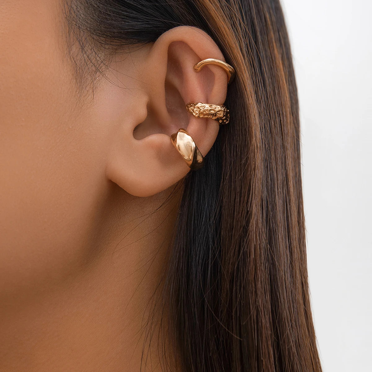 Chunky Metal No Piercing Clip Ear Cuff Earring
