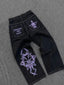 Retro Gothic Skull Embroidery Pant