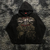 Gothic Skull Pattern Zipper Hoodie