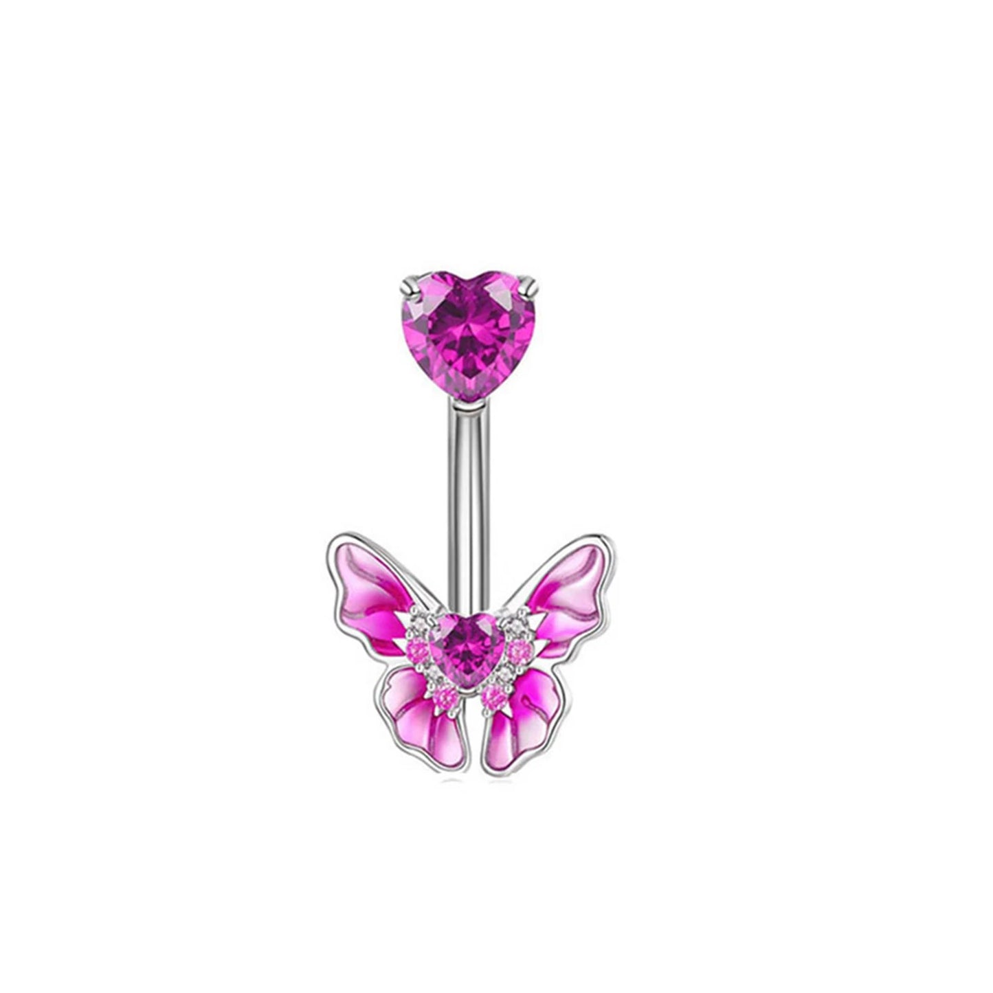Gothic Butterfly Pendant Belly Ring