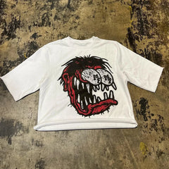 Retro Hip Hop Graphic Cotton T-shirt