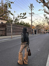 Faux Fur Gothic Patchwork Denim Pant