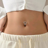 Reverse Heart Gothic Gold 14G Belly Ring