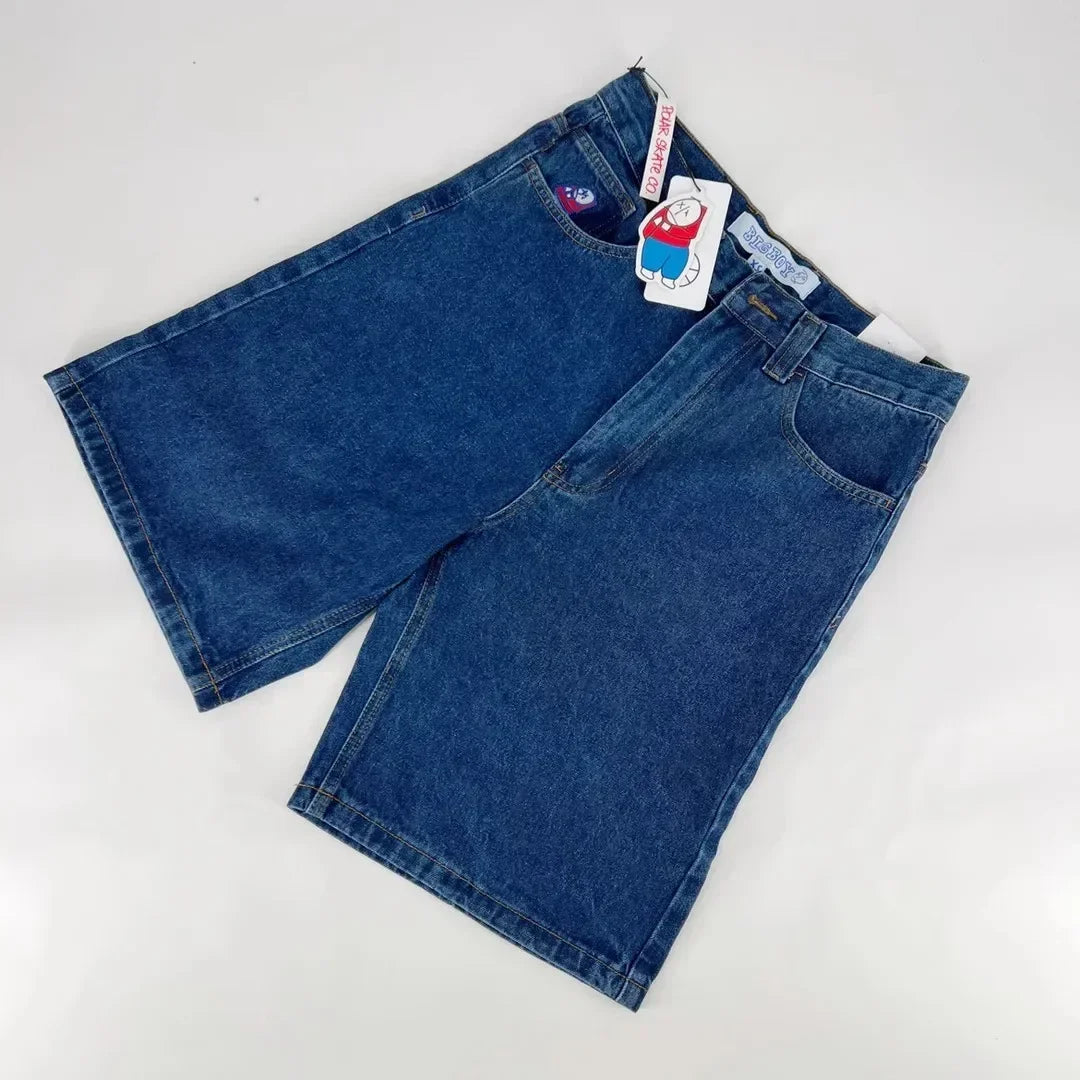 Rhinestone Raw Edge Denim Short