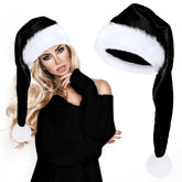 Red Black Thickened Velvet Santa Hat
