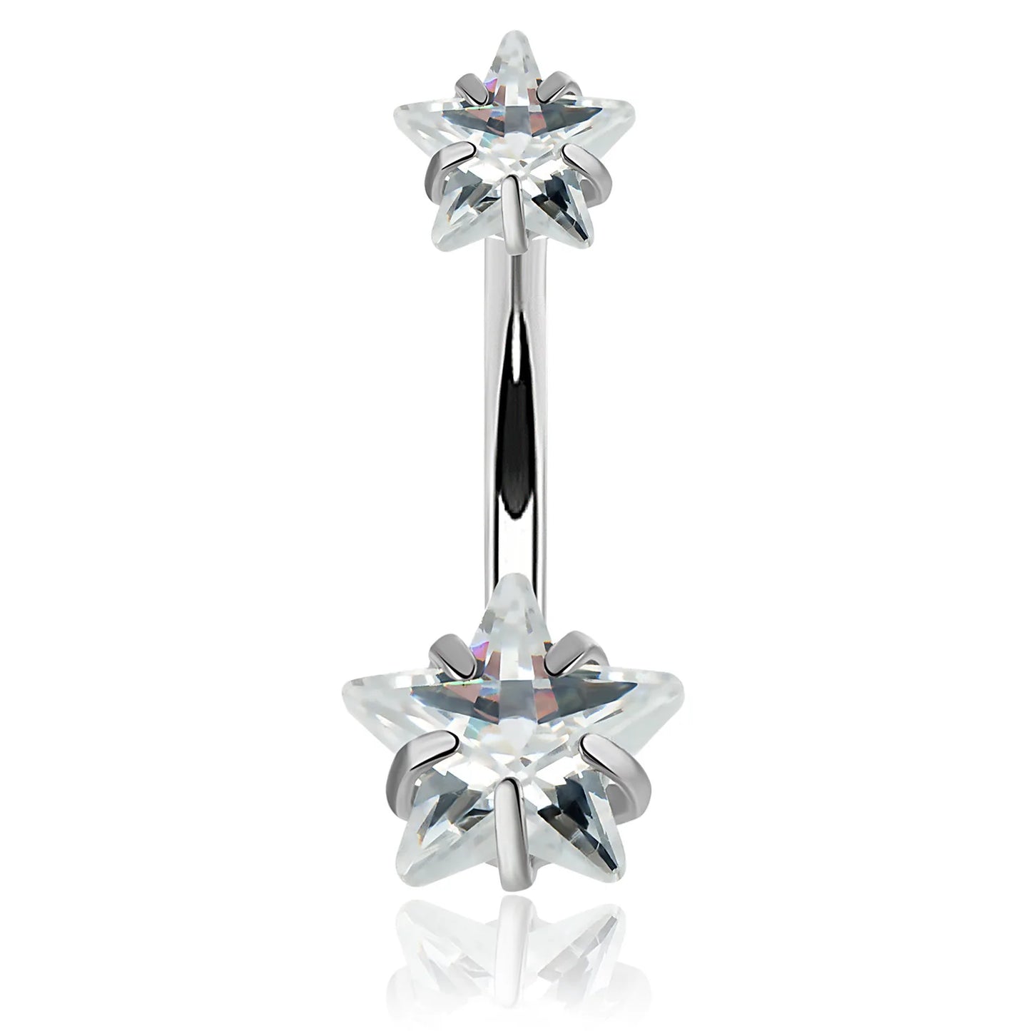Heart Crystal Dangle Gothic Belly Ring