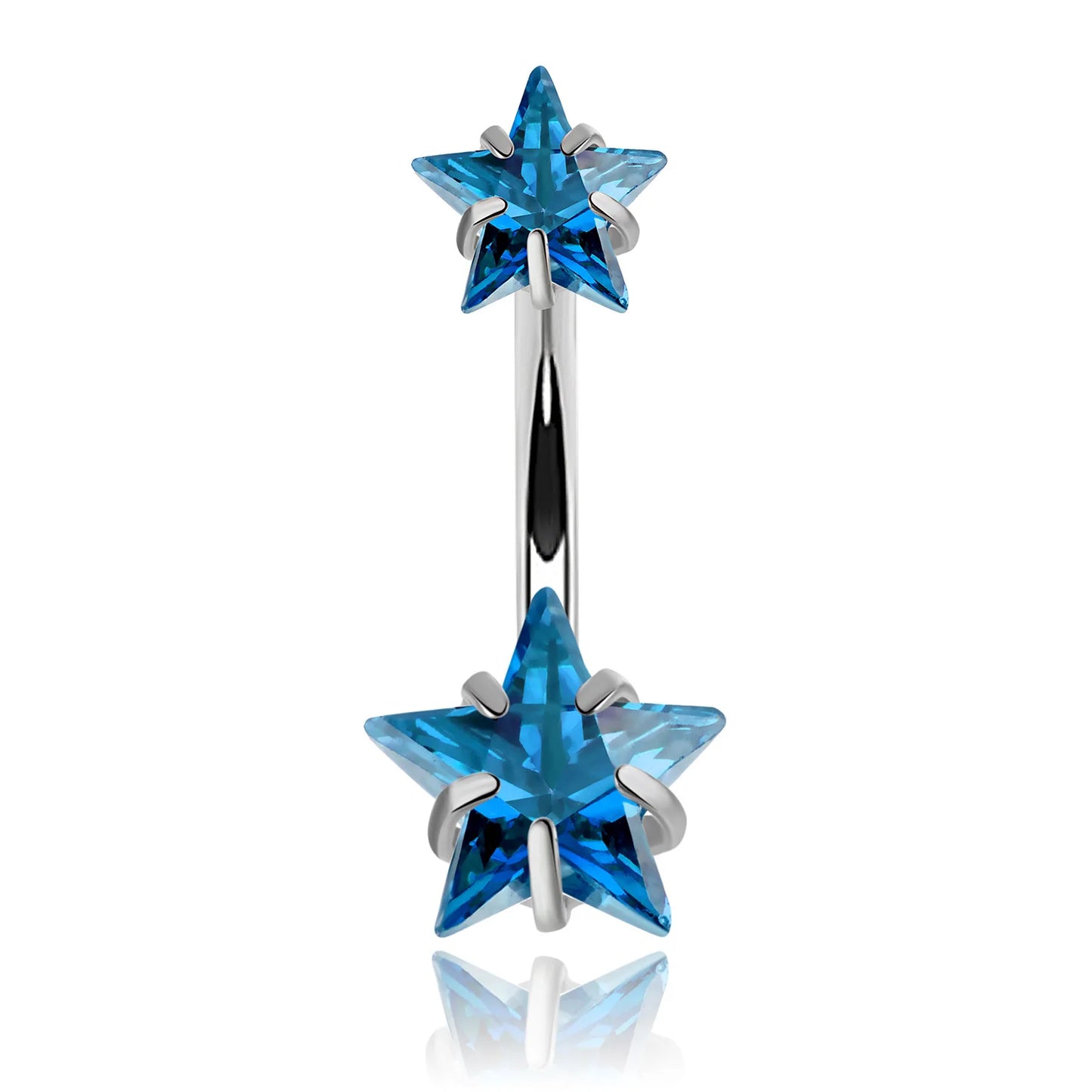 Heart Crystal Dangle Gothic Belly Ring