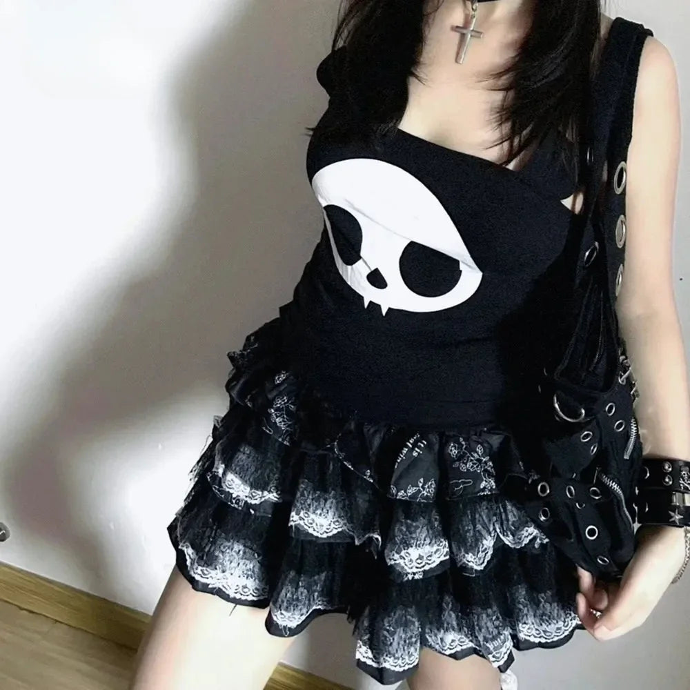 Lolita Gothic Lace Cake Skirt
