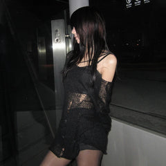 Distressed Gothic Mesh Top