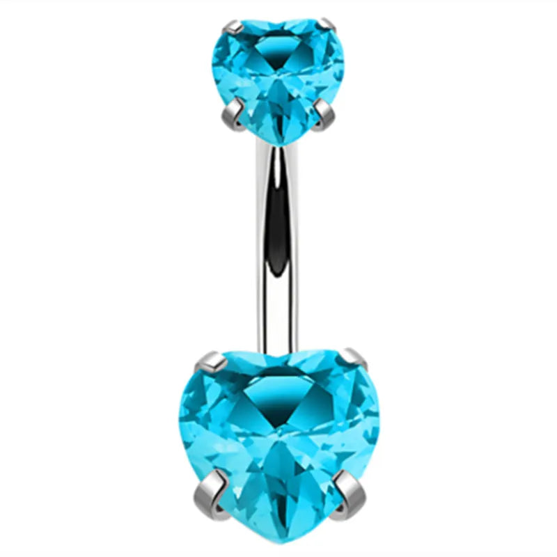 Heart Crystal Dangle Gothic Belly Ring
