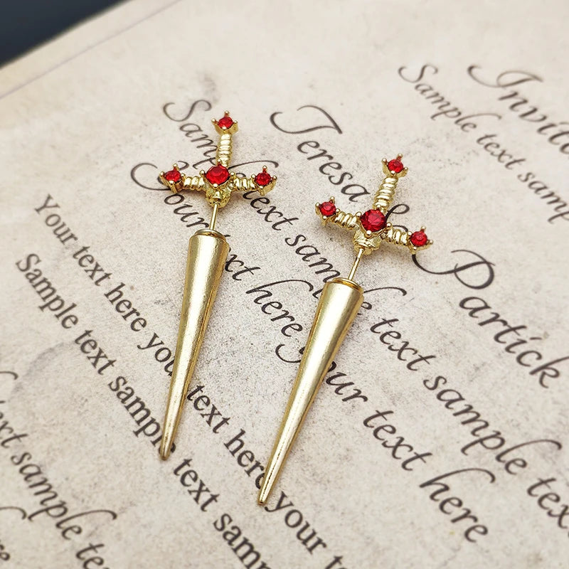Vintage Dark Gothic Sword Dagger Punk Earring