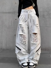Graffiti Ripped Cargo Pants
