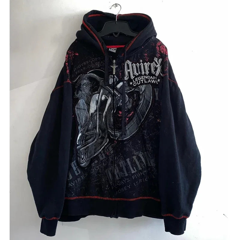 Gothic Print Pullover Sweater