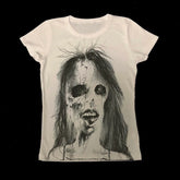 Aesthetic Letter Print Crop Cotton T-shirt