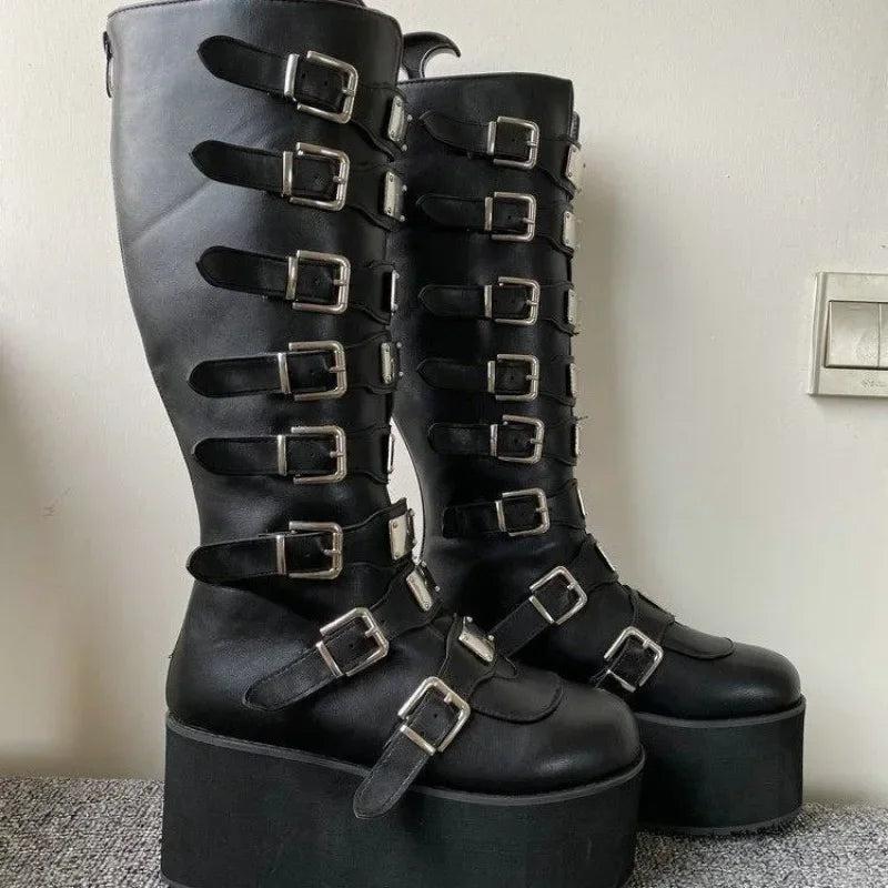 Cosplay High Heel Platform Gothic Buckle Boot
