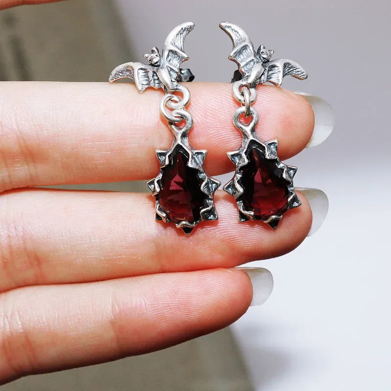 Gothic Black Skull Awl Rock Statement Earring