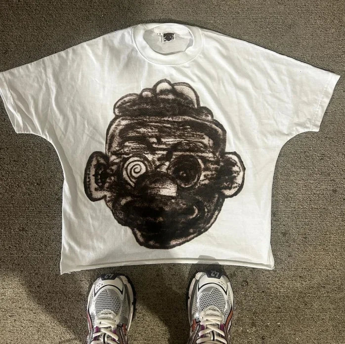 Funny Pattern Print Loose Cotton T-shirt