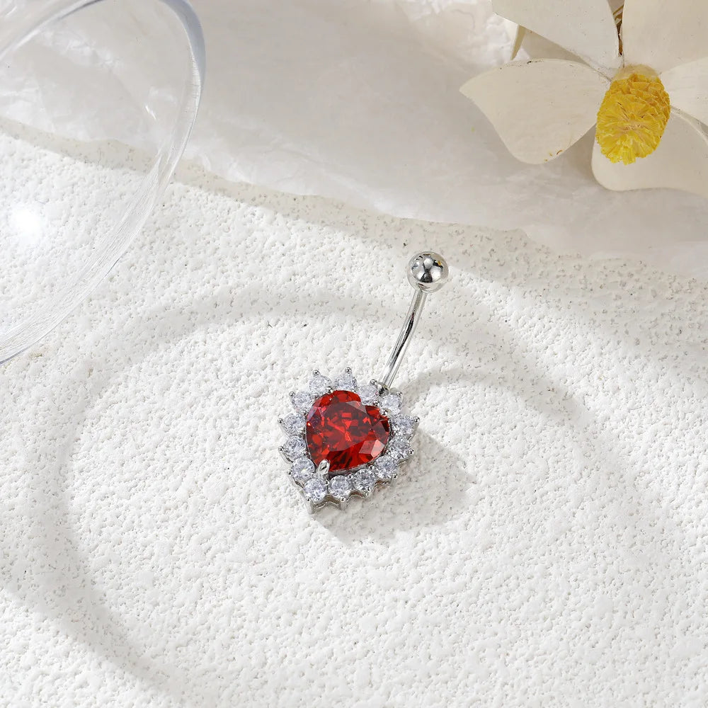Butterfly Heart Dangle Gothic Belly Ring