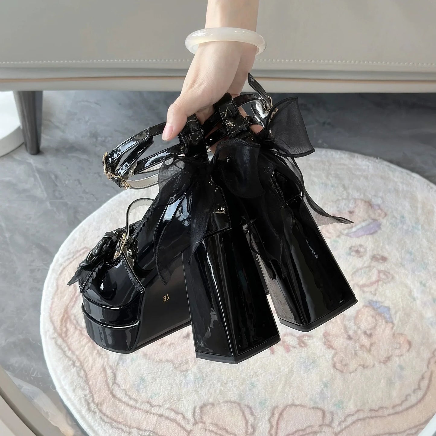 PU Leather Lolita Gothic High Heel