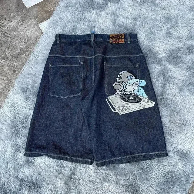 Hip Hop Embroidered Baggy Short