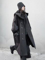Longline Hooded Trench Long Coat