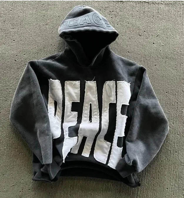 Gothic Zipper Spliced Retro Hoodie