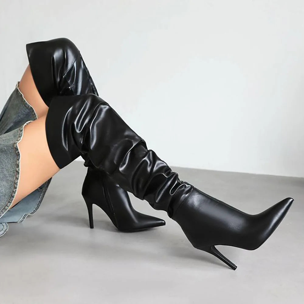 Over-Knee Stiletto Zipper Gothic High Heel Boot
