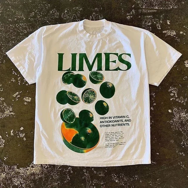 Letter Print Loose Cotton T-shirt
