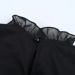 Mesh Bubble Sleeve Blouse