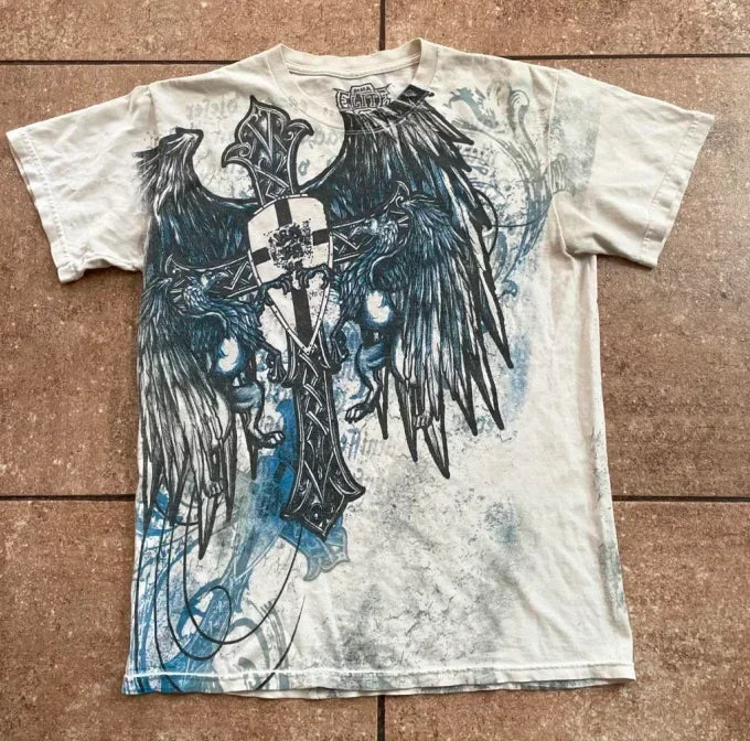 Retro Fashion Print Gothic T-shirt