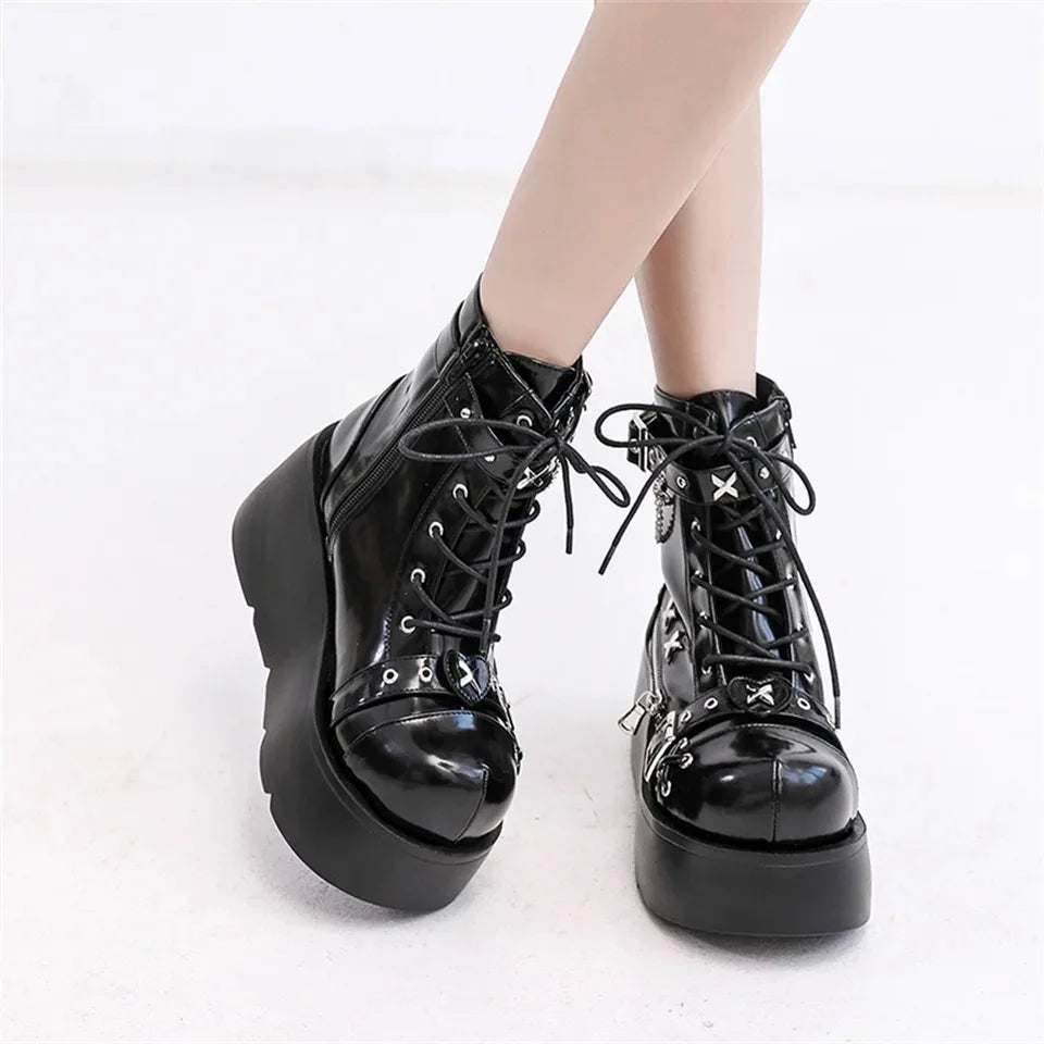 Gothic Vampire Cosplay Platform Mid-calf Boot