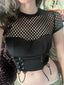 Gothic Cyber Punk Mesh Bandage Crop Top