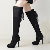 Sexy Flock Super High Heel Gothic Knee Boot