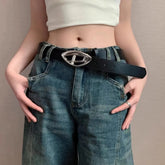 Y2K Gothic Simple Casual Moon Star Belt