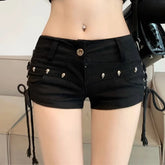 Skinny Fit Lace-Up Casual Shorts