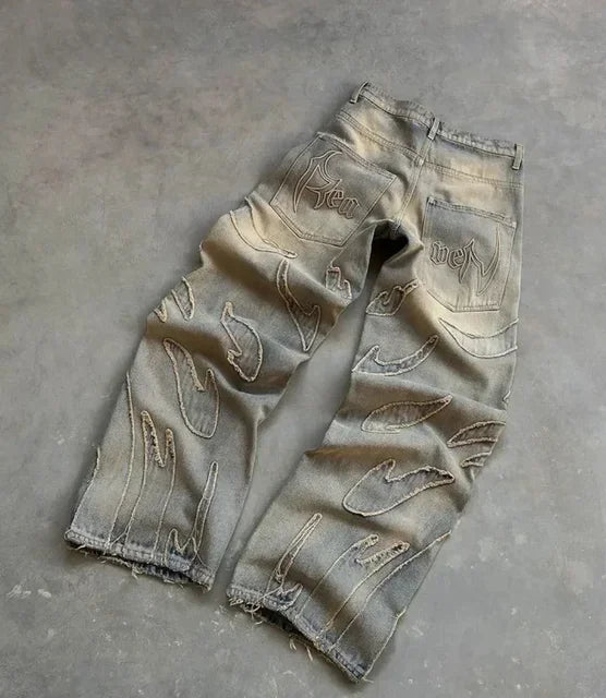 Distressed Gothic Retro Baggy Pant