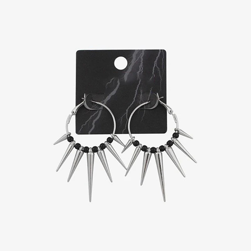 Grunge Rivet Hoop Metal Earring