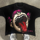 Funny Pattern Print Loose Cotton T-shirt