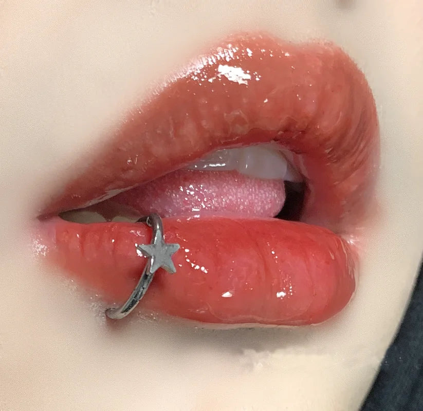 Cross Hinged Heart Lip Stud