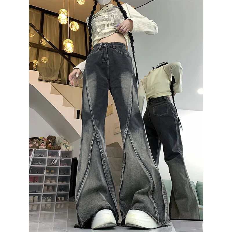Black Gothic 90s Aesthetic Denim Pant