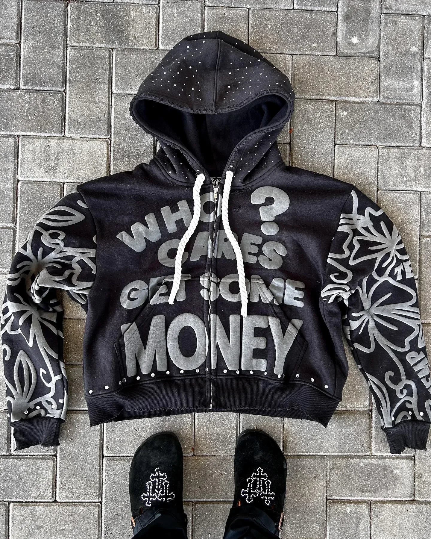 Gothic Star Alphabet Zip Hoodie