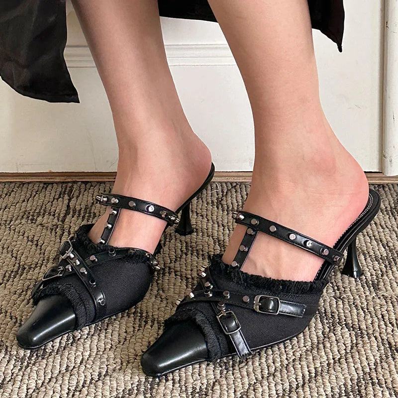 Elegant Pointed Slingback Gothic High Heel